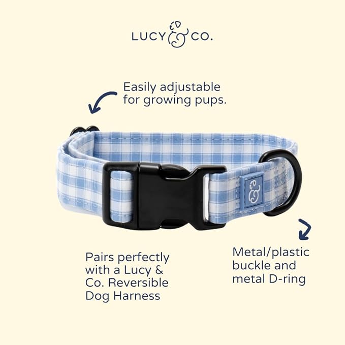 Lucy & Co. Silly Goose Dog Collar, Adjustable Durable Dog Collar with Cute Print, Medium