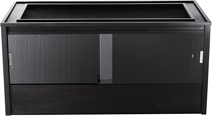 New Age Pet ECOFLEX Two Large Reptile Enclosures with Matching Stacker Combo Set in Black