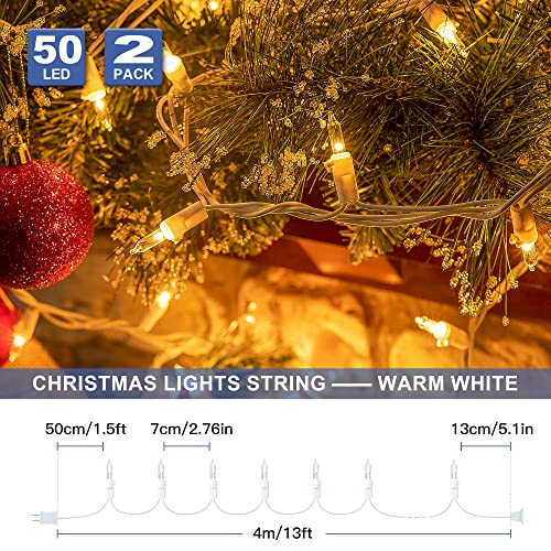 Clear Warm White Christmas Mini Lights (50 Count)