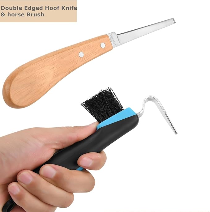 7 PCS Farrier Tool Kits Professional Hoof Trimming Farrier Tools for Horses Cattle Goat Donkey Pig,Includes 14 Inch Hoof Nipper,Hoof Rasp,Hoof Trimmers,Hoof Knife and Brush,Mini Hoof Rasp,Carry Bag