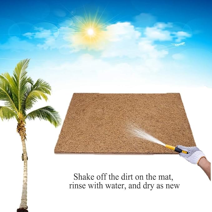 Hamiledyi 35.4×15.7" Reptile Carpet Coconut Fiber Substrate Large Lizard Cage Mat Coco Fiber Liner Snake Bedding Natual Coconut Fiber Carpet for Bearded Dragon Turtles Iguana Tortoises