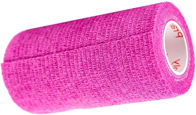 3 Inch Vet Wrap Tape Bulk (Fuchsia) (Pack of 24) Self Adhesive Adherent Adhering Flex Bandage Grip Roll for Dog Cat Pet Horse