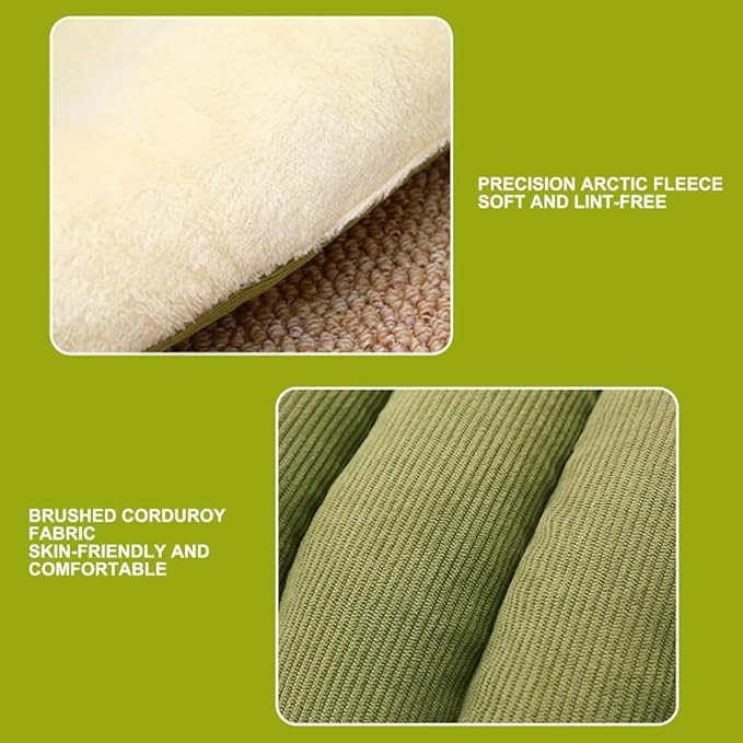 CutyPet Winter Cave,Warmth Cozy Comfort Plush Pet Cave,Cute Cozy Safe Hideaway Cat Bed with Removable Cushion,Warm Soft Removable Washable for Cats and Dogs (Green Plaid, M: 18.89 * 11.81 * 7.87 in)
