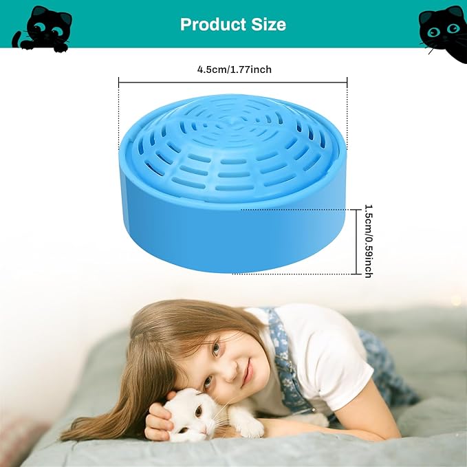 8-Pack Cat Water Fountain Replacement Filter for 2.0L/67oz Automatic Dog Water Dispenser, Activated Carbon Pet Fountain Filter for Stainless Steel 2.0L Automatic Circulating Pet Bowl