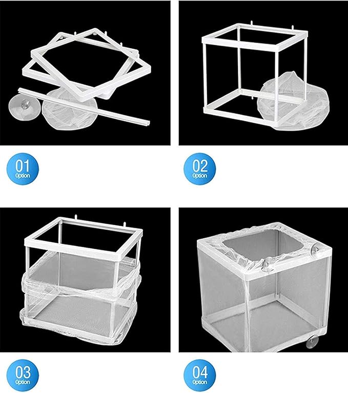 COMOK Fish Hatchery Breeder Box Aquarium Separation Net Nylon Incubator Mesh Fish Breeding Tanks Isolation Box White Square 20PCS