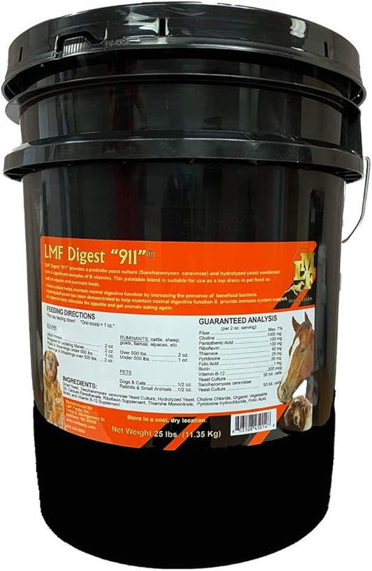 LMF Digest 911" 25 Pound prebiotic and probiotic Supplement for Horses, ruminants and Pets