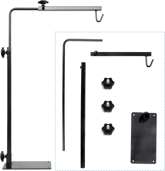 Reptile Lamp Stand, Adjustable Heat Lamp Fixture Stand, Terrarium Stand for Holding Reptile Light Fixture and Heating Bulbs for Max. Terrarium Height: 13.5 inches