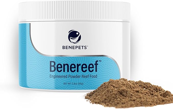 Benepets Benereef Powder Complete Reef Nutrition - Optimize Coral Growth, Color & Regeneration with Max Nutrient Absorption, Prebiotics & Probiotics, Coral & Fish Feed - 80 Grams