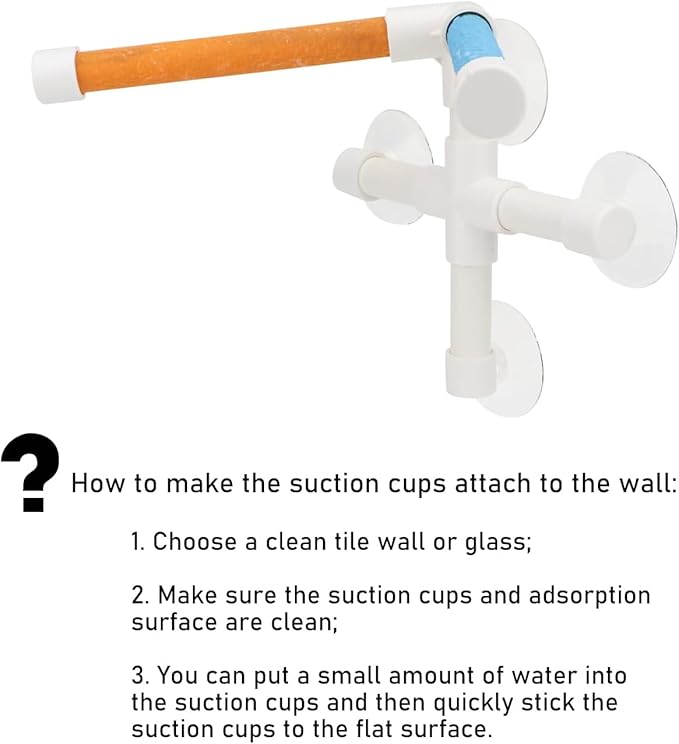 Hypeety Portable Suction Cup Bird Window and Shower Perch Toy for Bird Parrot Macaw Cockatoo African Greys Budgies Parakeet Bath Double Stand Perch Toy