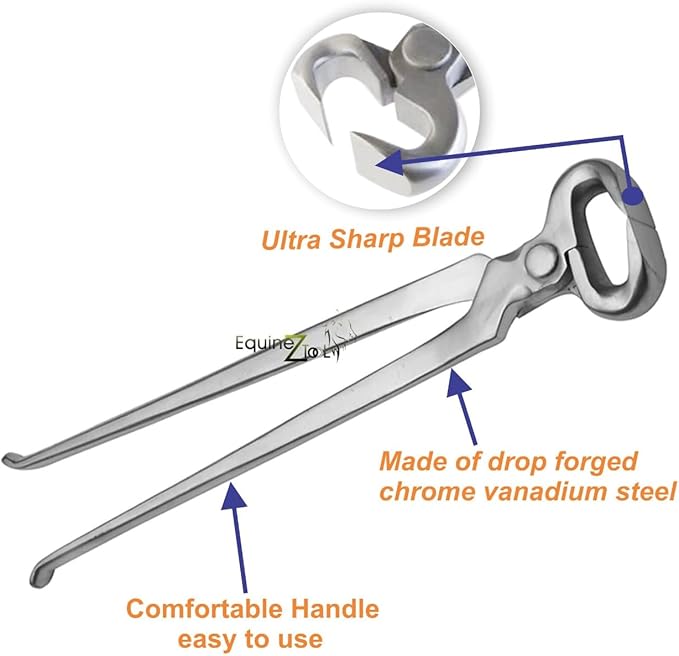 Hoof Nipper 15" Vanadium Steel Farrier Tool – Heavy Duty Professional Hoof Trimming Tool with Dull Finish for Precision Hoof Care, Durable Construction & Enhanced Grip for Farriers and Horse Owners