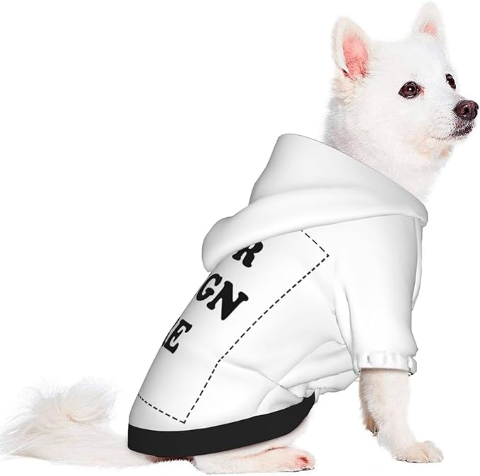Dog Clothes, Custom Dog Hooded Sweatshirt, Personalized Pet Costume Robe Shirt with Text/Image/Club Name/Pet Shop Logo for Small Medium Large Dogs and Cats, White, S
