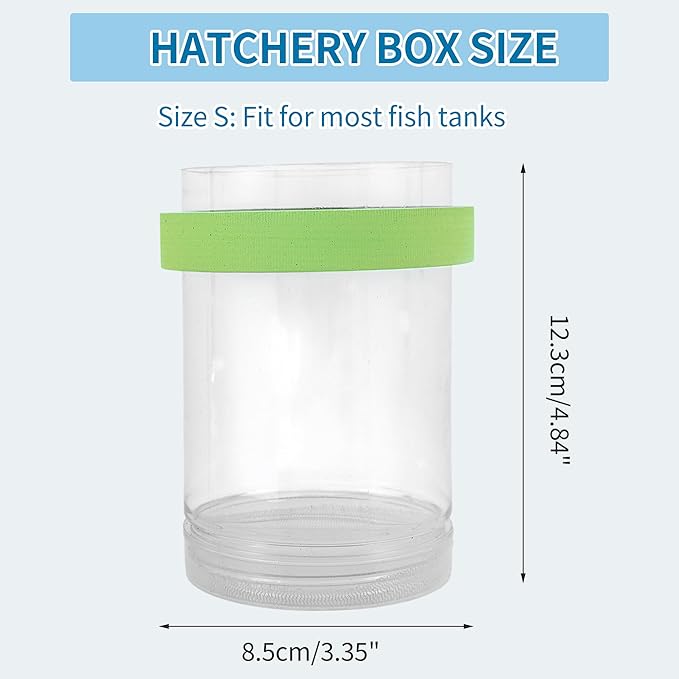 Suspensions Breeder Box, Floating Mesh Isolation Fish Tank Separator Set, Ideal for Aquatic Pets, Small, Green, 1 Set