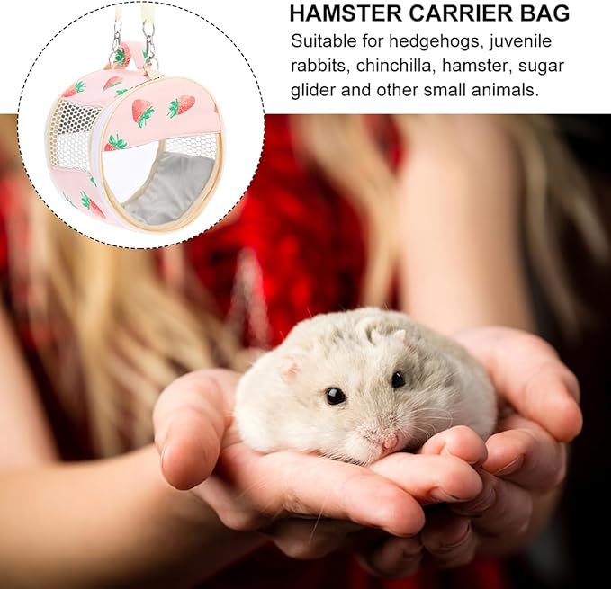 POPETPOP Guinea Pig Carrier, Portable Hamster Carrier Bag, Clear Bunny Backpack Carrier, Hamster Out Bag, Small Pet Travel Carrier for Bunny, Rat, Bird, Hedgehog