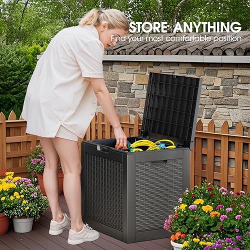 31 Gallon Outdoor Storage Box Waterproof Deck Box for Patio