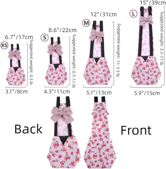 MANON ROSA Chicken Diapers Bantam Hens - Reusable 3-Piece Set with Bow Ties Poultry Nappies Washable Waterproof for Geese Pet Ducks Silkie (Polka Dot XS)