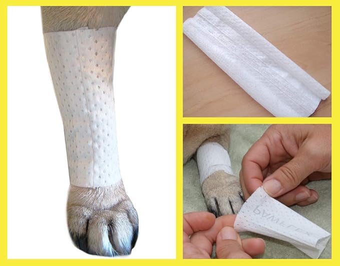 Protective Sleeve Tubular Cover - Bandages - for Dogs Cats and Other Pets First Aid Wound Care Comfortable Non-Adhesive Breathable & Water Resistant 12 Strips (yields 24-36 Covers)-(XX-Small)