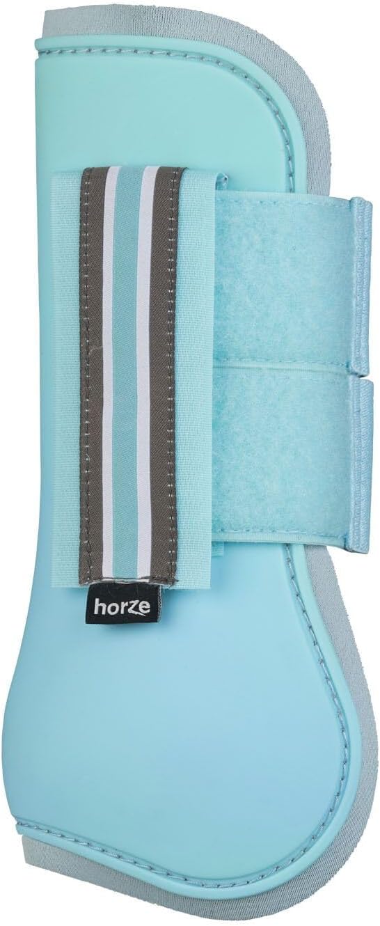 HORZE Adepto Open Front Tendon Boots | Durable Shell with Neoprene Lining - Canal Blue - Horse