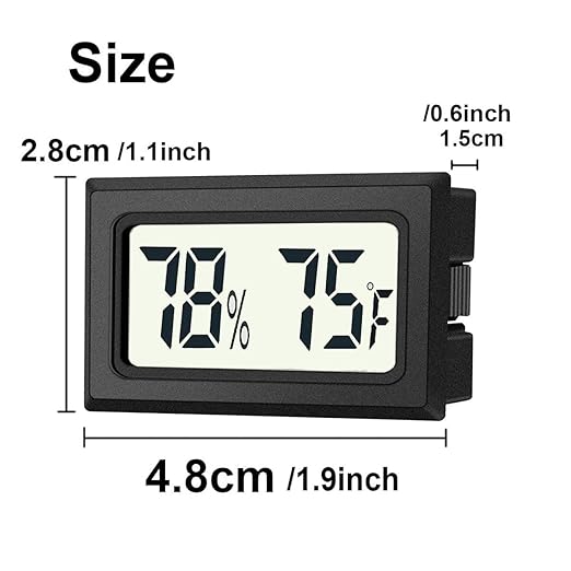 4 Pack Mini Digital Hygrometer Thermometer Gauge, Indoor Outdoor Temperature Humidity Meter for Humidifiers Greenhouse Reptile Plant Humidors, Large LCD Screen, Display in Fahrenheit (℉) (4)