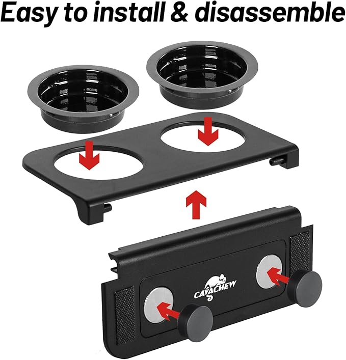 Magnetic Gecko Feeding Ledge, ABS Foldable Reptile Feeder Ledge with 6pcs Plastics Cups, 2 in 1 Reptile Food Water Dish, Terrarium Bowl for Chameleon Iguana, Strong Magnets, Easy to Clean