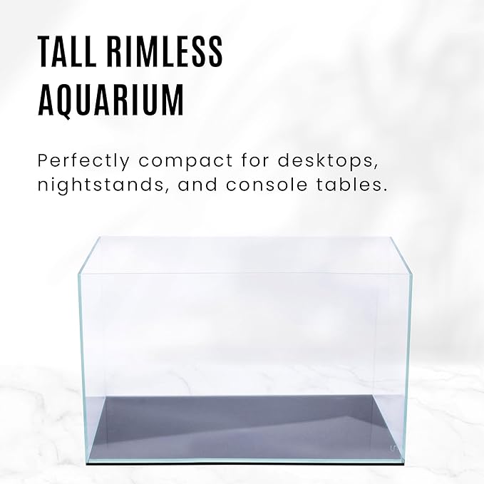 UNS Ultra Clear Rimless Tank - 25.6GAL | 97.2L - 23.62x14.17x17.71 | 60x36x45 CM, 6mm Glass Thickness, Leveling Mat Included - Low Iron, High Clarity Fish Tank w/ 45° Mitered Edge - [60T]