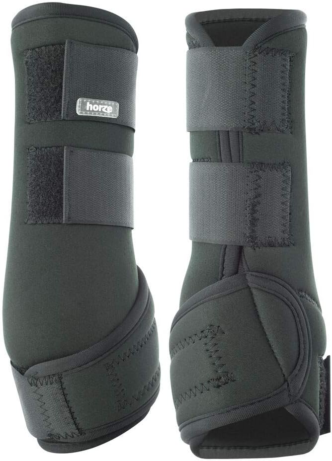 HORZE Brushing Splint Boots for Horses (Pair) - Durable Neoprene, Secure Closure, Lightweight - Black - M