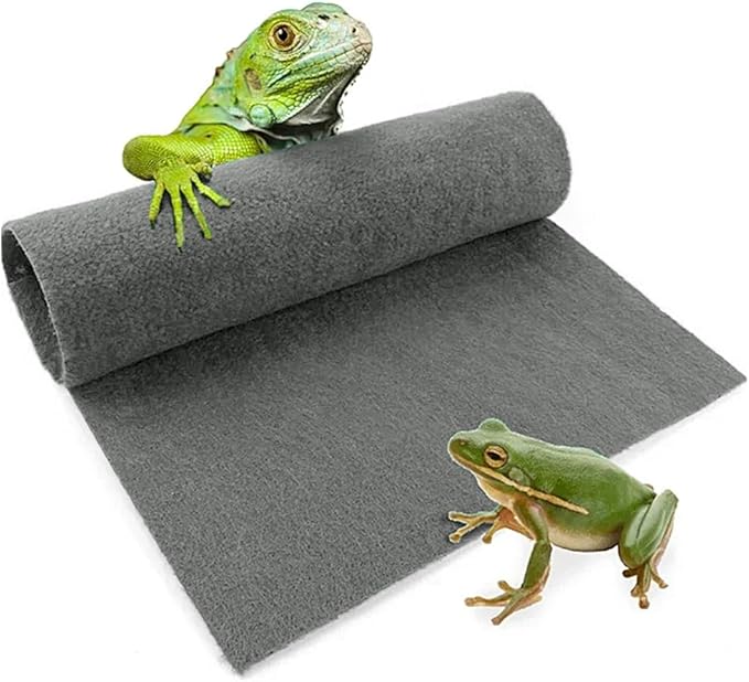 FineInno 2 Pack Reptile Carpet 60 x 40cm Bearded Dragon Tank Flooring Lizard Tank Accessories Terrarium Liner Bedding for Bearded Dragon Lizard Tortoise Leopard Gecko Snake (A)
