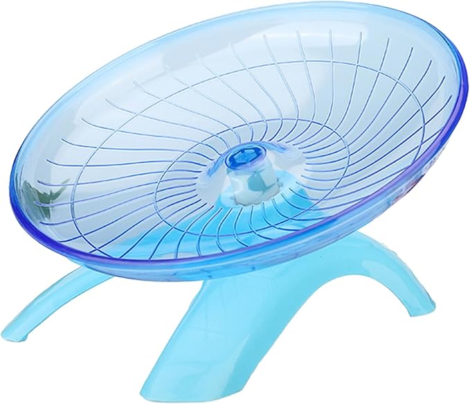 7 Inch Silent Hamster Wheel - UFO Exercise Wheel for Small Animals (Blue, Ultra Quiet & Safe)