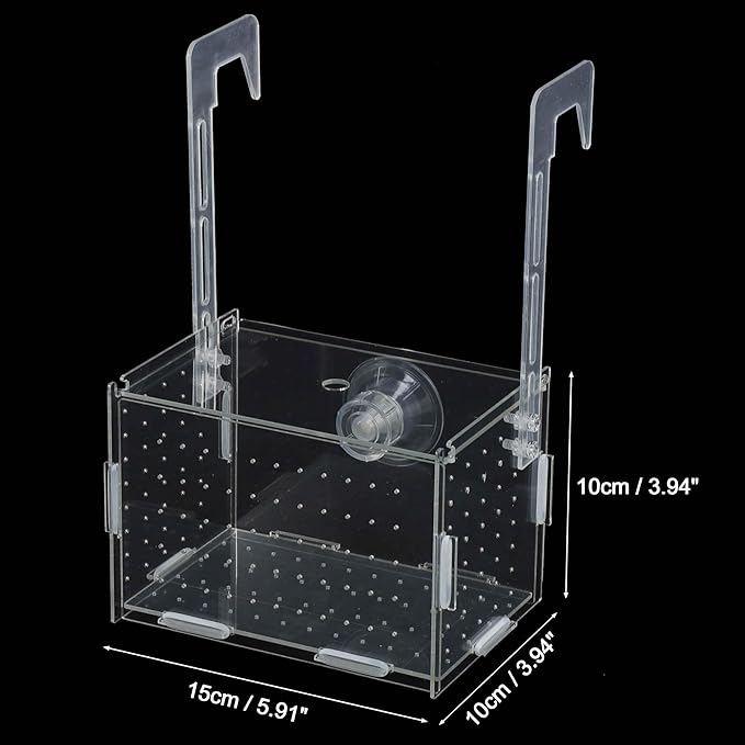 Fish Breeder Box for Fish Tank, Acrylic Fish Tank Divider, Easy to Install, 5.91"x3.94"x3.94", Clear, 1 Set