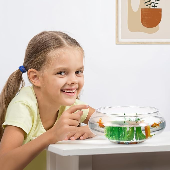 Mipcase Large Clear Bubble Bowl, Plastic Fish Bowl Vase Round Bowl Terrarium Globe Flower Vase Hydroponic Container Betta Tank Water Lily Bowl Aquatic Plant Pot