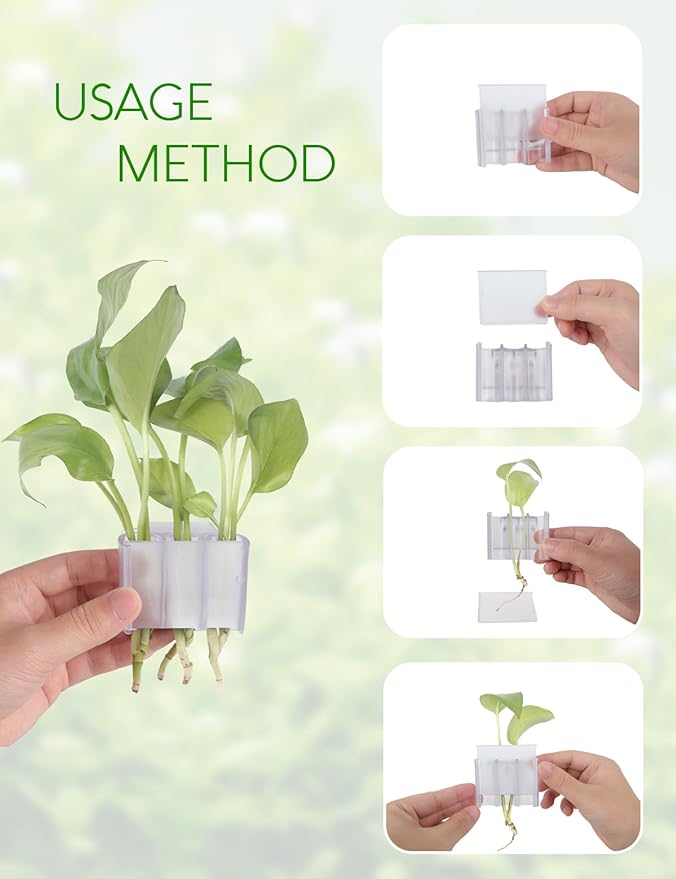 4 Pk Upgraded Aquarium Plant Holder, 3-Hole Hanging Aquarium Plant Holder with Clip, Suitable for Fish Tank Plant Potting, Aquarium Decoration, White