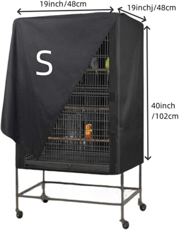 Bird Cage Cover,Breathable Black Out Lightweight Washable Dust Proof Hood for Lovebird Canary Conure Cockatiel Parakeet Pet Night