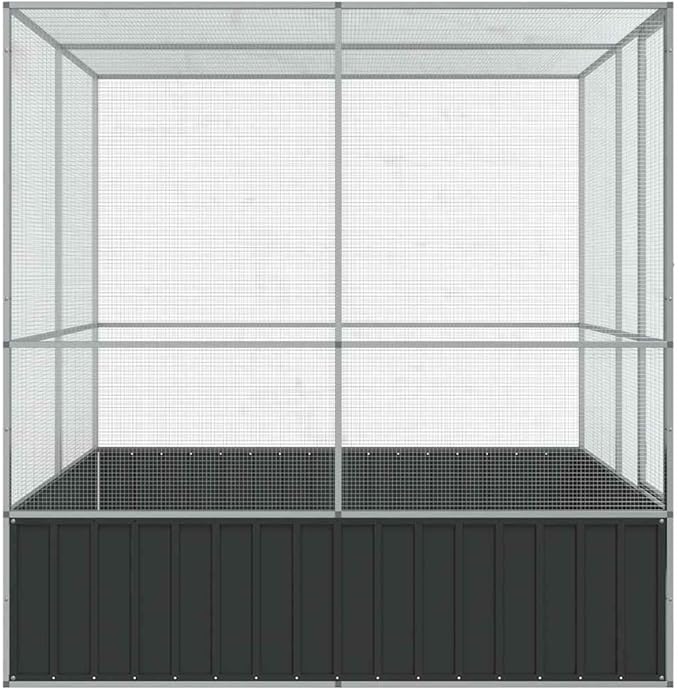 Outdoor Aviary Bird Cage, Galvanized Steel Outside Ample Activity Space Birdcage, 83.1"x81.5"x83.5", -260
