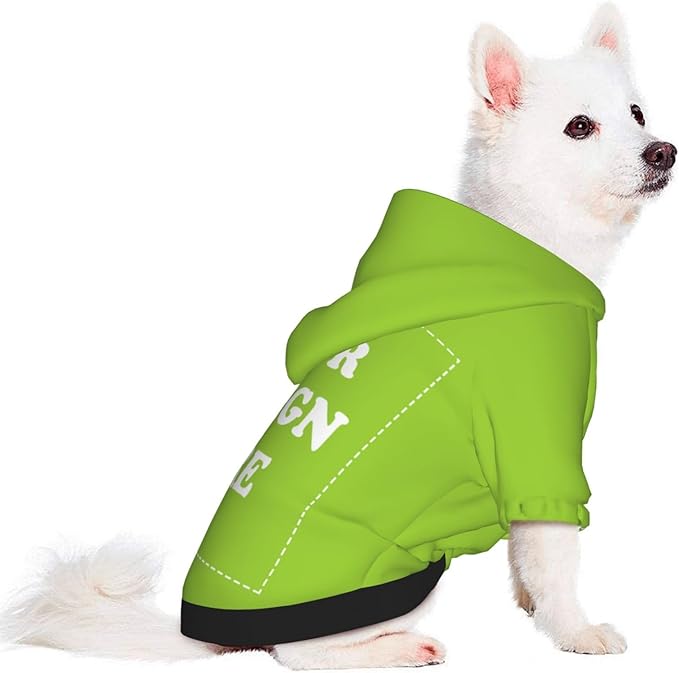 Dog Clothes, Custom Dog Hooded Sweatshirt, Personalized Pet Costume Robe Shirt with Text/Image/Club Name/Pet Shop Logo for Small Medium Large Dogs and Cats, GrassGreen, S