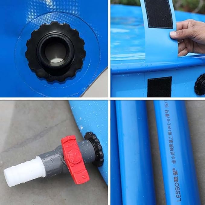 Above Ground Pond, Round Outdoor Fish Pond Pool with Durable Frame,Koi Pond Tank，Koi Fish Pond，PVC Fish Farming,for Store Up Water Irrigation(1350 L)