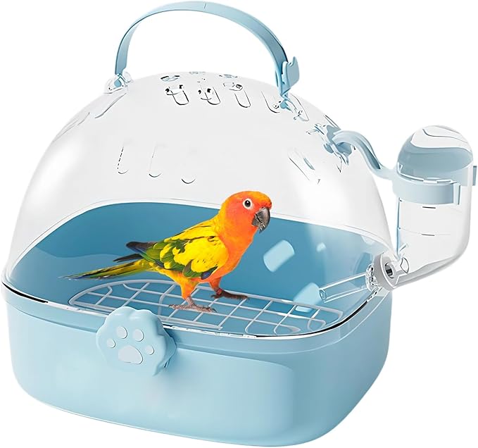 Parrot Carrier - Travel Bird Cage with Water Bottle, Parrot Travel Cage | Breathable Pet Bird Carrying Accessory for Hedgehog Chinchillas Lovebirds Cockatiels Budgies Macaws Parakeet