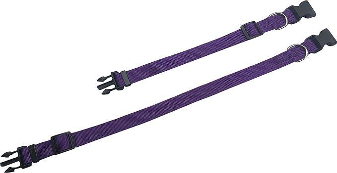 Adjustable Nylon Dog Collar, pet Collar 1 Inch 3/4 Inch 5/8 Inch Wide, for Large Medium Small Dogs (S(5/8" x 11-16"), Purple)