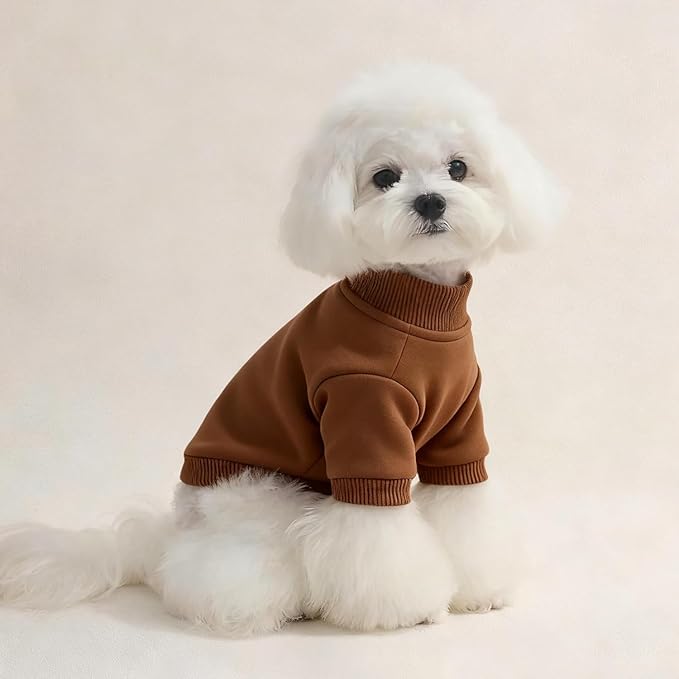 Custom Dog Hoodie, Personalized Sweatshirt with Photo Text Name Logo, Customized Hooded Sweater for Small Medium Large Dogs & Cats (Brown, Large)