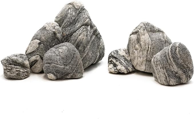 Natural Rocks Aquarium Stone 20lb Silver Seiryu Rock for Fish Tanks, Terrariums, Bonsai, Garden Decoration, Micro Landscapes & Reptile Terrariums (2-9inch 7-8Pcs)