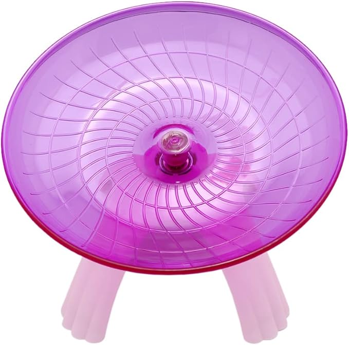 Litewoo Hamster Wheel Flying Saucer Exercise Toys, Silence Quite Spinner, for Gerbil Rat Mouse Mice Dwarf Hamster and Other Small Animal（Dark Red）
