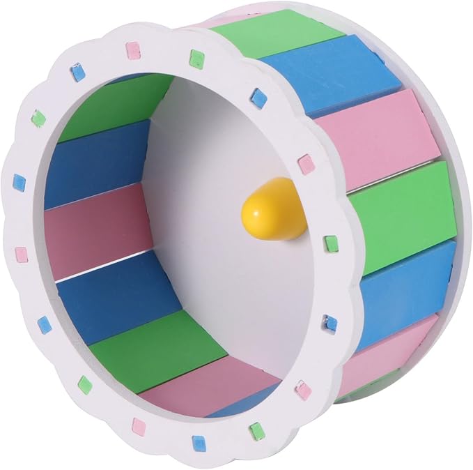 POPETPOP Silent Running Wheel 5.11 Inch Ultra-Quiet Hamster Exercise Wheel for Small Animals Gerbils Hedgehogs Pet Fitness Toy