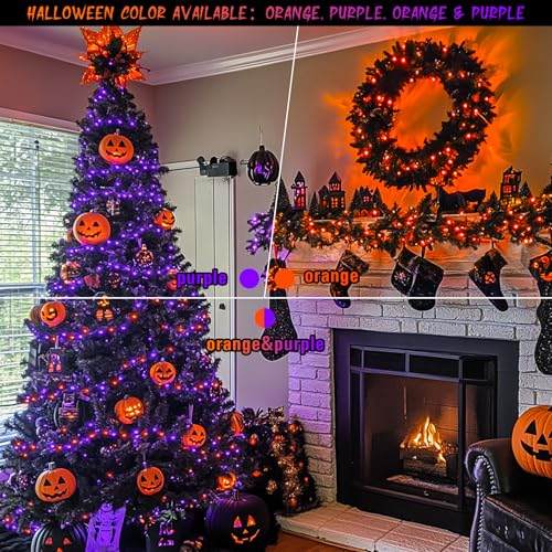 200 LED Orange Purple Halloween Lights for Halloween Decor (66 Foot)