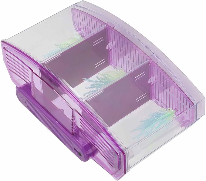 Yctze LED Acrylic Aquarium Breeding Box and Kit - Ideal for Betta Fish, Dual and Mini Aquarium Environment