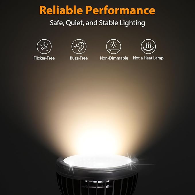 UVB Light for Reptiles, UVB Bulb 5W 5.0 UVB LED Lamp, Reptile Light Bulb, Provide Sufficient UVB Exposure for Tropical Spices-Not Heat Lamp