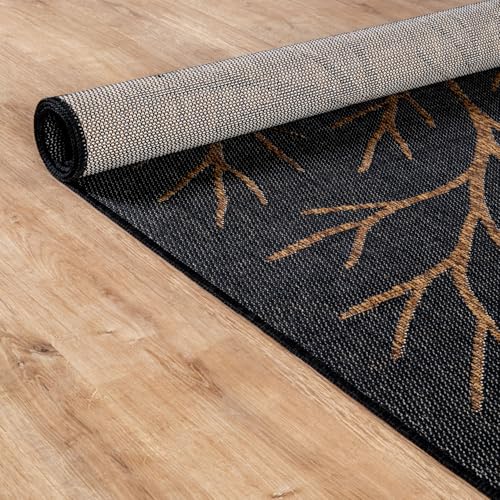 Washable Indoor Outdoor Rug 5x7 Modern Area Rugs Branch Pattern Non Shedding Waterproof Easy Clean Patio Deck Porch Living Room Bedroom Garden RV (35 Sq Ft)