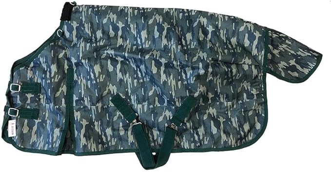 AJ Tack 1200D Waterproof Winter Pony Blanket - 300g Heavyweight Turnout with Fleece Collar, Shoulder Gussets & Tail Flap - Black 56"