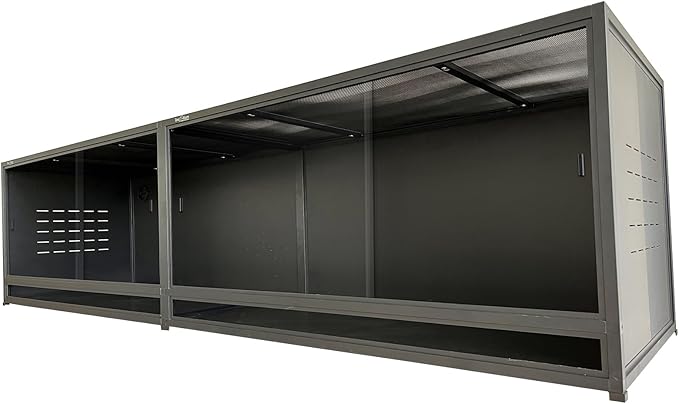 PVC Reptile Enclosure 80x16x16inch Large Reptile TerrariumTempered Glass Doors Habitat 88 Gallon for Bearded Dragon Gecko Lizard Snake, Wide Breeding Lounge Vivarium Area with Combination Lock