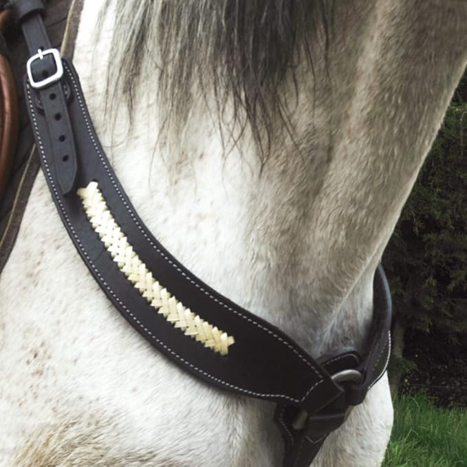 Western Horse Breast Collar - Hand-Tooled Leather Tack for Barrel Racing, Roping & Trail Riding - Durable Adjustable Fit - Rodeo & Show-Quality Equestrian Gear