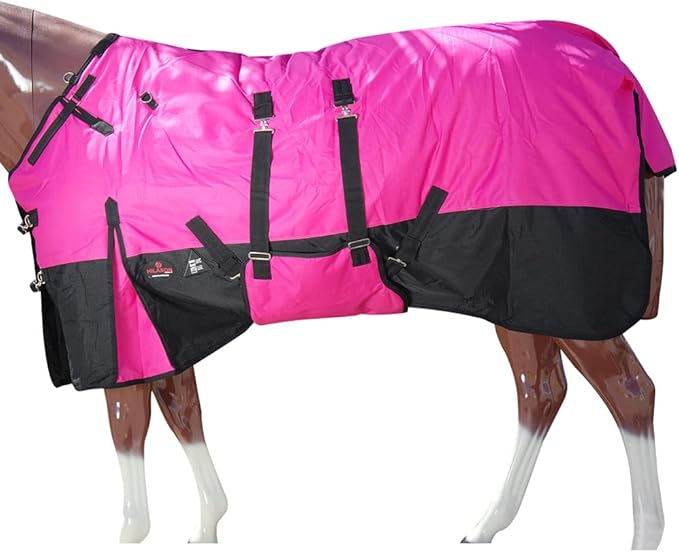 HILASON 1200D Winter Waterproof Poly Horse Blanket Belly Wrap | Turnout Blankets for Horses
