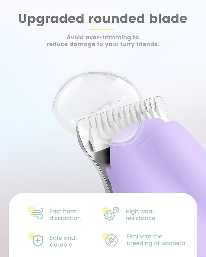 Dog Paw Trimmer with LED Display,35dB Ultra-Low Noise Dog Grooming Clippers,Cordless Paw Trimmers for Dog's Feet with LED Light,Type-C Rechargeable Cat Hair Trimmer for Paws, Ears, Face, Rump