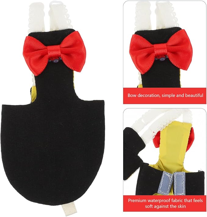 POPETPOP Reusable Parrot Diaper Clothes Adjustable Washable Cotton Bird Diaper Suit with Bow for Cockatiels Pigeons 6.69X0.19X7.87 Inches